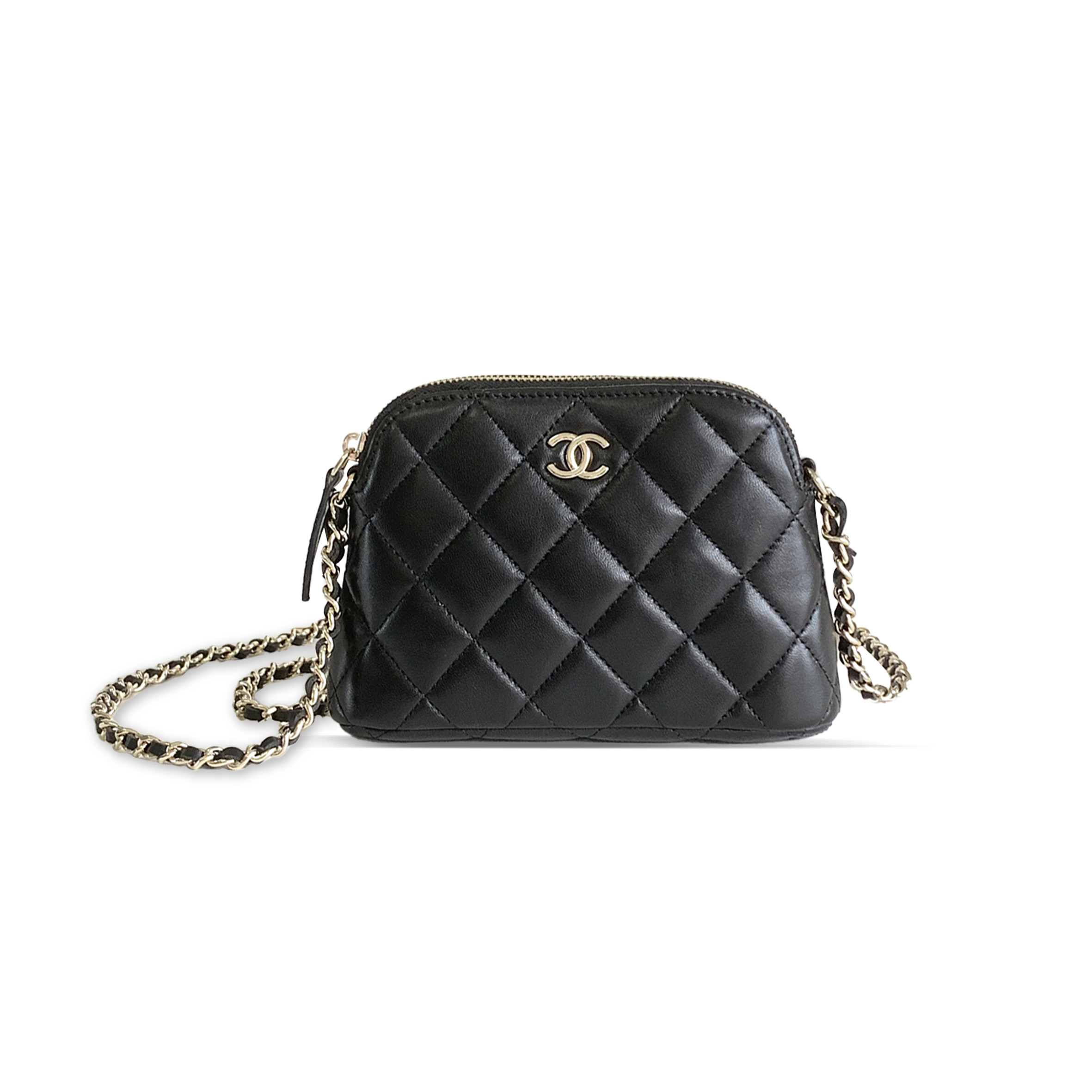 CHANEL LAMBSKIN QUILTED CLASSIC CLUTCH WITH CHAIN BLACK AP4000 (16*11*2.5cm)